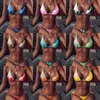 Женские купальники 2022 бикини набор женщин летом мода сексуальная сплошная цветная купальница без спинки повседневная пляжная одежда купальники