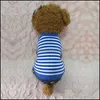 Forniture per abbigliamento per cani Pet Casa Giardino Tuta a righe Strisce blu e bianche Roupa De Cachorro Tuta Abbigliamento Roupas Para Drop Delivery