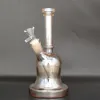 8.9 Inches Yellow Thick Glass Metallic Bong Tobacco Smoking Water Pipe Hookah Beaker Bubbler Smoke Pipes Bongs Bottles Dab Rig