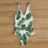 Womens Plus Size Swimwear fashion swimsuit swim swimming beachwear Siamese black green color printing no Bra underwire support summer swimsuits bikinis 001