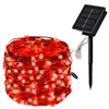 Partihandel Spot Solar Copper Wire String Lights 20m 200ed Christmas Holidays Lighting Outdoor