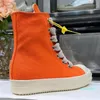 2022-Big Wide Lace Men Canvas Ankle Boots Black Street High Top Hip Hop Men's Fashion Sneakers Man Lace Up Flat Shoes