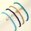 Boehmian Fashion Colorful Beaded Anklet Women Handmade Lovely Star Moon Lock Pendant Beads Anklets 4pcs/set