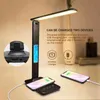 LAOPAO10W QI Wireless Charging LED Desk Lamp With Calendar Temperature Alarm Clock Eye Protect Reading Business Light Table Lamp H220423