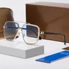 디자이너 남자 선글라스 남성 안경 금속 프레임 수지 렌즈 더블 빔 트리밍 안경 안경 남성