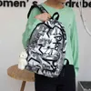 Backpack Style Bag Night Fashion Nylon High Capacity Woman Student School Autumn Novo graffiti ombro feminino Marca de luxo S 220801