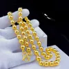 Chains Luxury 24k Gold Plated Hollow Ball Bead Necklace Ladies Fashion Atmospheric Clavicle Chain Wedding Anniversary High Jewelry GiftChain