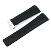 Titta på band 22mm 24mm svart ventilationsband för taggen Carrera Silikon gummibandband armband bälte