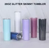 20 uncji Rainbow Sublimation Glitter Tubbler z pokrywką i słomy stalową podwójną butelkę ścienną B0620