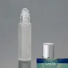 10ml 1/3ozエレガントな曇りガラスロール上のエッセンシャルオイルの香水瓶のブラッシングされたAlu Cap
