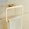 Qingyu elf vierkante handdoekringen luxe goud gepolijste roestvrijstalen muur gemonteerde handdoekhaken handdoekringen voor badkamer T200605