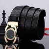 Famous brand Belts men's business automatic buckle trouser belt top layer pure young people's fashion bee C head black cowhide waistband Classic luxury dress belt