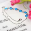 Связанный сеть синий огонь Опал Брецлет капля 925 Sliver Jewelry для женщин дружба ювелирные изделия LARS22