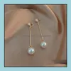 Oreille manchette boucles d'oreilles bijoux Corée Style mode boucle d'oreille Non Piercing modèles féminins longue Imitation perle sans trou femmes Earrin Dheru