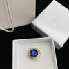 Designer Open Blue Gold Rings Men Dames Fashion Sapphire Ring Luxe sieraden paar Rings persoonlijkheidsvinger Ring 2207081D