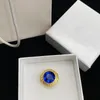 Bague ouverte de styliste, bagues en or bleu pour hommes et femmes, bague en saphir, bijoux de luxe, bagues de Couple 2207081D