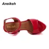 Aneikeh grote schoenmaat 41 42 43 44 45 46 16 cm hoge hakken sandalen zomer sexy open teen feestjurk platform gladiator vrouwen schoenen H220409