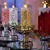 Rotating Color Changing Glitter Led Candle Night Light Flameles Romantic Crystal Electronic Candle Light 300ml Xmas Decoration 220527