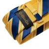 Papillon Moda Uomo Cravatta Luxury Yellow Blue Striped Paisley Plaid Silk Wedding Per DiBanGu Designer Hanky Gemelli Gift SetBow Emel22