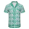 casablanca designer shirt men's summer new high-grade printed cotton short sleeve Lapel T-Shirt