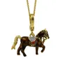 Catene all'ingrosso simpatico marrone zodiaco pony pendente smalto gioielli di gioielli da moda collaccetteri