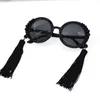 Solglasögon mode retro tassel barock pärla kvinnor personlig strand strass vintage runt utomhusdekorationerunglasses1486371