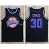 Nikivip Stephen Curry # 30 Space Jam Tune Squad Film Noir Blanc Rétro Maillot de Basket-Ball Homme Cousu Personnalisé N'importe Quel Numéro Nom Maillots