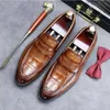 Mocassins solides pour hommes, chaussures de robe de mariée, de styliste, de luxe, en cuir véritable, faites à la main