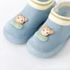 Första vandrare födda tecknade småbarnskor Spring Autumn Soft Bottom Non-Slip Children's Kawaii Socks Baby Girls Boots