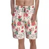 Mäns shorts färgglada blommavtrycksbräda Pretty Floral Beach Elastic midja roliga tull badstammar plus storlek 2xlmen's naom22