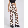 Female Straight Jeans Korean Style Casual Wild Cow Skin Pattern High Waist Trendy Trousers for Daily Streetwear for All Seasons