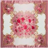 Pintura a óleo estampa floral feminino lenço de seda grandes lenços quadrados
