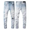 20SS MENS DESIGNER JEANS ENJESKAP RIPPAD BIKER SLIM FIT Luxury Denim Pant Estruerad Motorcykel för män S toppkvalitet europeisk jeanhambre