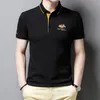 High End Designer bawełniany moda haftowana koszula polo Men S Summer Casual Korean Short Sleeve T Shirt Trend Men 220606