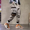 Hip Hop Men Multi Pocket Elastyczny projekt harem Pan Pant Street Punk Casual Spoders Joggers Męskie spodnie ładunkowe ABZ51 220524