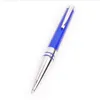 Luxury Rollerball Ballpoint Pen High Quality Blue Crystal Top & Barrel Stationery Writing Smooth With Serial Number