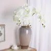 Guirnaldas de flores decorativas, flores artificiales de 45cm/17 pulgadas, tallo largo, orquídea falsa para el hogar, sala de estar, dormitorio, arreglo de decoración V