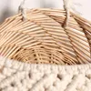 手織りの花植物鍋綿ロープタッセルぶら下げネットバスケット植物の植物の編み物編み物麻の植木鉢のための庭のバルコニーCCE13786