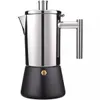 Paslanmaz çelik soba espresso üreticisi Moka Pot- Küba Kahve Makeresi İtalyan Espresso Maker İndüksiyon Gaz veya Elektrik Sobaları