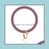 Schlüsselanhänger Schmuck Mode Solide Silikagel Tragen Armband Schlüsselanhänger Für Frauen Geschenke Trendy Übertrieben Kreis Armband Unisex Drop Lieferung 20