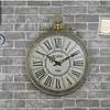 大きな丸い壁時計ヴィンテージローマンラルハンギングSアンティークサイレントホームリビングルームの装飾Y200109