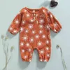Niña recién nacida Niña Biños ropa Autumn Baby Baby Manga larga Lino de algodón Sol Butes de ropa de bebé impresa ropa M J220525