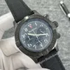 Watch Hurricane White Mens twarz czarny nylonowy pasek kwarcowy VK Chronograph Chronograf ciężki satynowy stalowy projektant męski na ręku MM