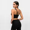 Sexig kvinnor sportbh topp LU-79 Kvinnlig Hollowout Sleeveless Fitness Gym Running Yoga Vest Tank Crop Top ActiveWear Brassiere