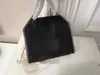 zincir çanta Lüks Siyah çanta tasarımcısı tote moda kadın çantası yeni marka Tek Omuz Messenger çanta büyük