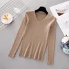 Kvinnors tröjor Kvinnors Autumn Pullover Women V Neck Sweater Sticked Jumper Womens Winter Tops For and Pullovers Trui Dames