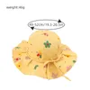 Baby Sunshade Hat Hat fofo Print Bowknot Kids Girl Sun Bucket Hats Spring Summer Summer Crianças ao ar livre Intantina criança Panamá Praia Cap 220611