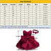 Élégant bébé filles robes pour enfant en bas âge fille mariage soirée douce enfants robe de bal anniversaire noël arc rouge 220426