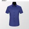 Zomer nieuwe heren casual shirt met korte mouwen wit zwart mannelijk slanke shirt voor mannen sociale knop omlaag shirts 4xl 5xl 210412