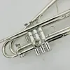 Images réelles Double Bell BB Tune TRUMPTET Sliver Plaquée Instrument de musique professionnelle avec accessoires de cas